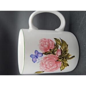 Vintage Tabletops Unlimited Botanical Garden Mug - Pink Peony Purple Butterfly